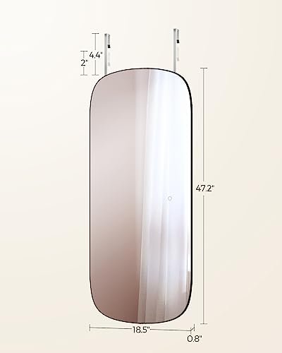 SONGMICS Full Length LED Mirror, Black for Bedroom & Living Room