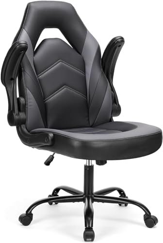 Ergonomic Gaming Chair with Lumbar Support - Height Adjustable and Comfortable PU Leather for Home and Office.