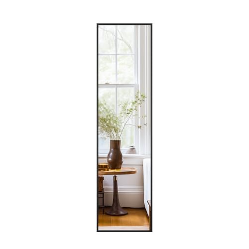 Full-Length Standing Mirror with Aluminium Frame - 56x15 Black