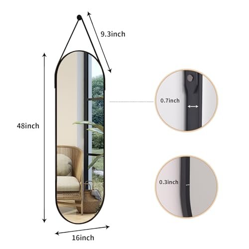 Sleek Aluminum Full-Body Mirror for Home
