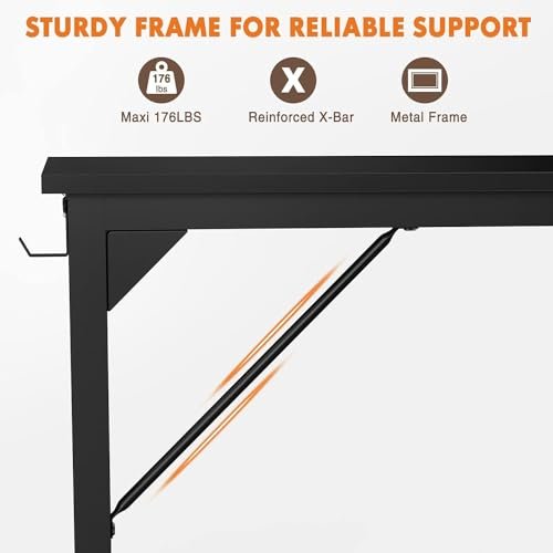 Superone 40 Inch Kids Study Desk with Storage and Hooks