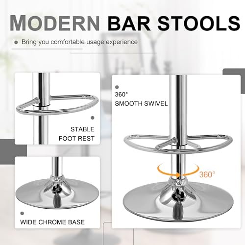 4-Piece Modern PU Leather Bar Stool Set for Kitchen Counter Island