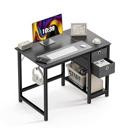 40 Inch Modern Computer Desk with Storage for Home Office & Bedroom