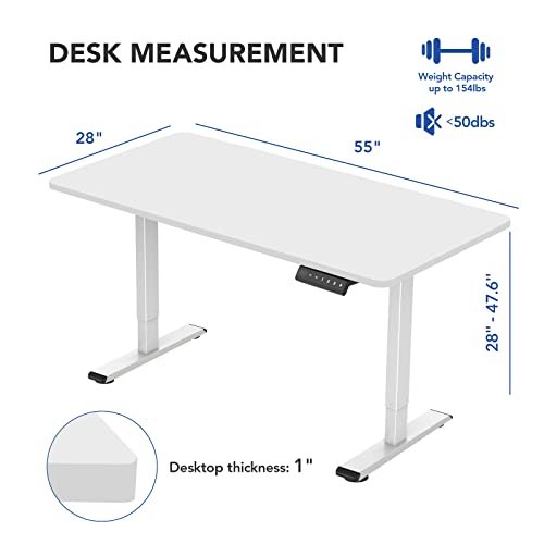FLEXISPOT EN2 Large Standing Desk with Adjustable Height for Computer Workstation