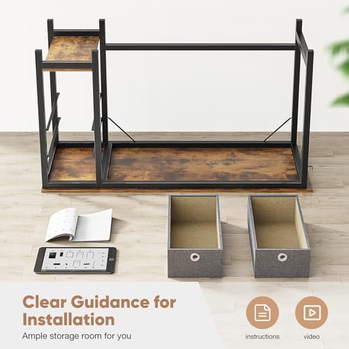 Rustic Brown Small Computer Desk with Drawers for Kids & Home Office