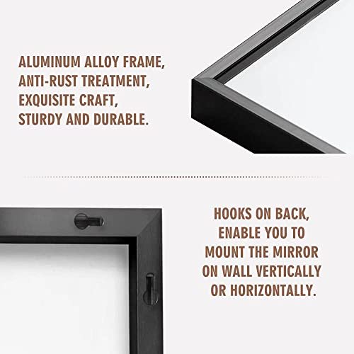 Premium Full-Length Bedroom Mirror, Black Alloy Frame