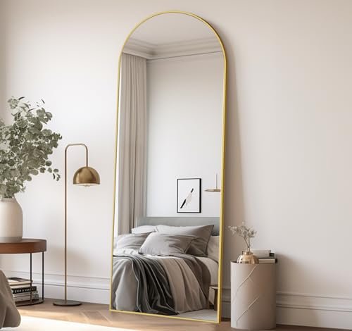 Gold Full-Length Mirror with Stand