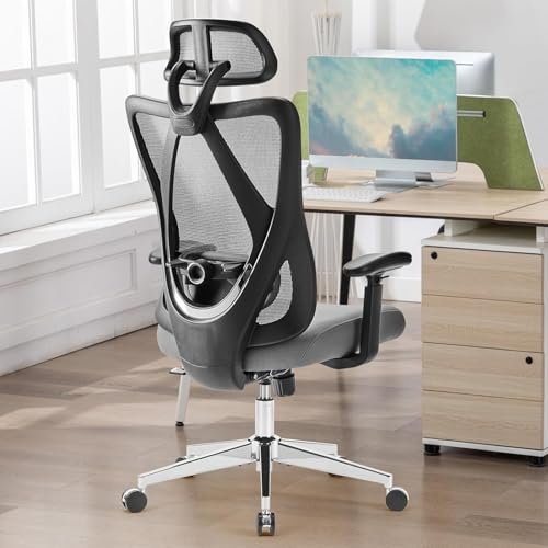 Superone High Back Ergonomic Office Chair, Grey with Adjustables