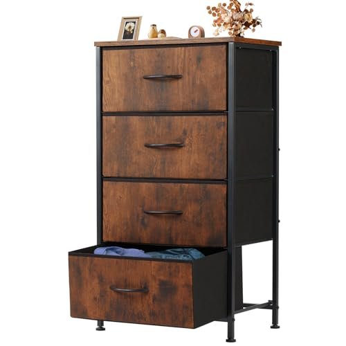 Superone 4-Drawer Skinny Fabric Storage Tower for Bedroom and Home Organization
