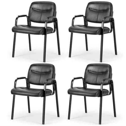 4-Piece Guest Chair Set with Padded Arms for Offices and Waiting Rooms
