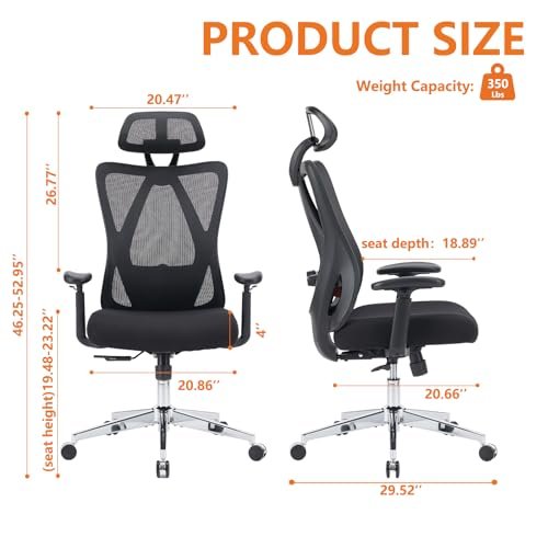 Big and Tall Ergonomic Office Chair with Adjustable Features