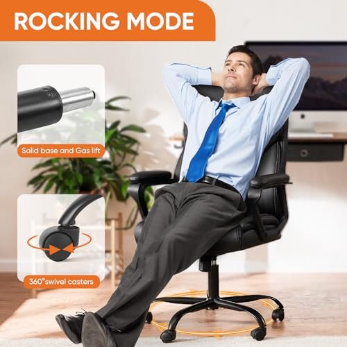 Comfortable Home Office Chair for Gamers: Superone Leather Computer Gaming Chair with Armrests, Lumbar Support, and Wheels