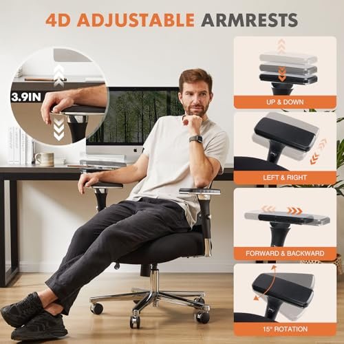 Big and Tall Office Chair with Lumbar Support for Adults