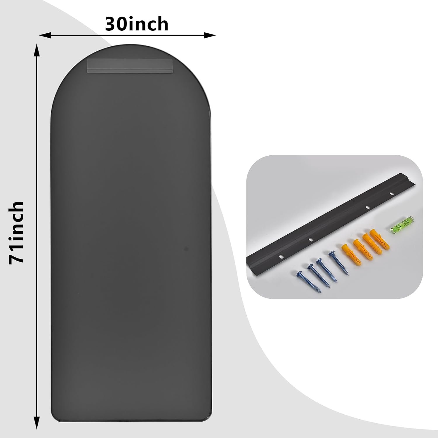 Architectural Full-Length Mirror - Wall-Mounted or Freestanding Aluminum Frame for Home Decor