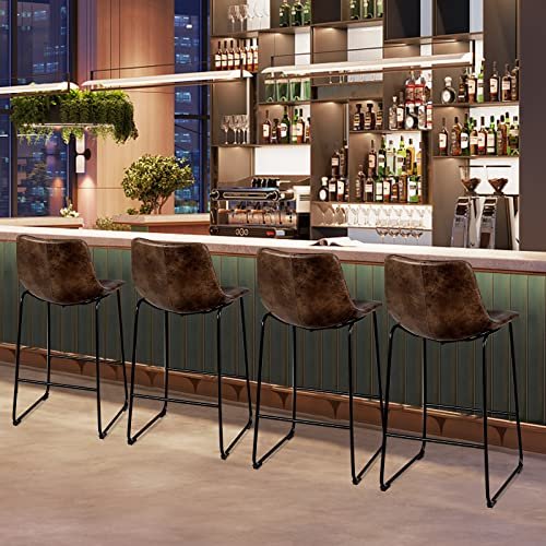 Modern 30 Inch Bar Stools, Set of 4 for Home Bar & Kitchen Island