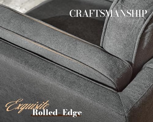 Dark Grey Compact Modern Living Room Sofa