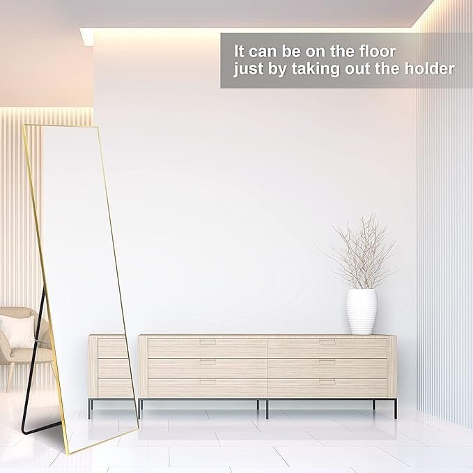 Gold Framed Full-Length Bedroom Mirror