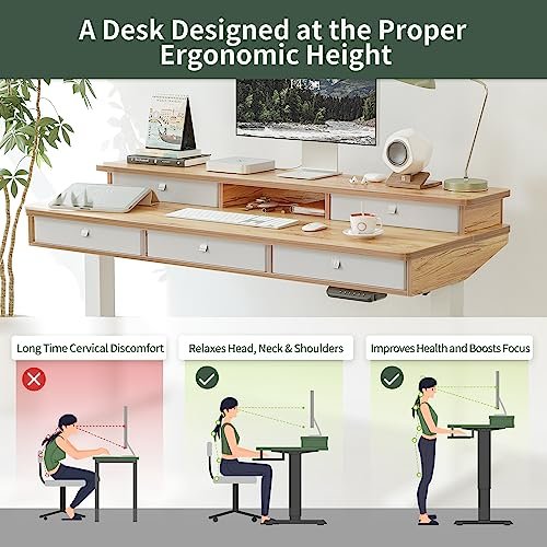 FEZIBO Adjustable Standing Desk with Storage