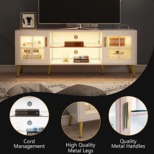 LED-Lit Modern TV Stand for Living Room