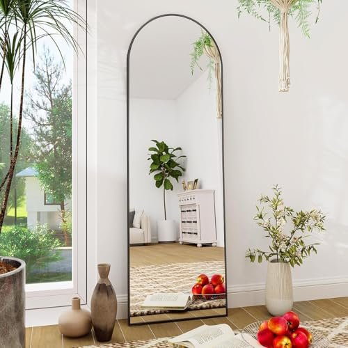 59x16 Black Arched Mirror for Bedroom