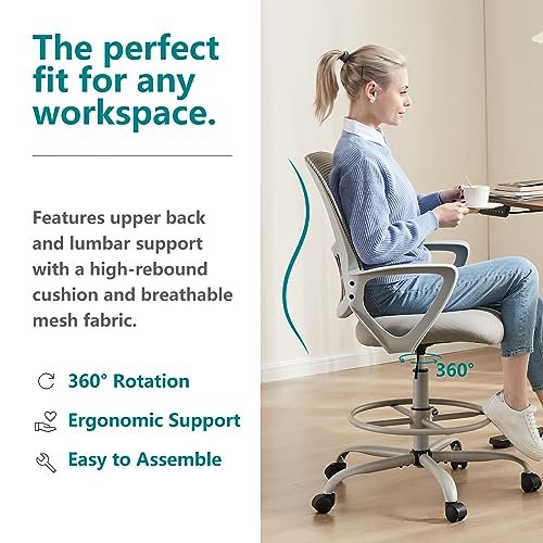 Ergonomic Drafting Chair for Home Office