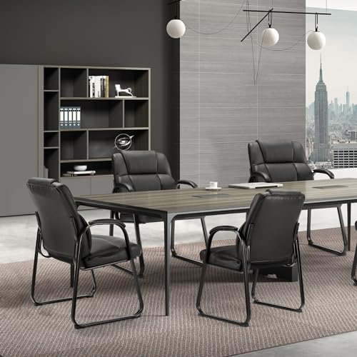 Superone Leather Guest Chair Set of 2, Comfy Padded Arms for Elderly