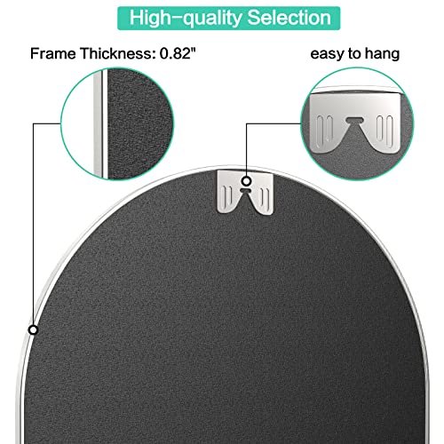 Elegant Arched Wall Mirror for Bathroom, Vanity & Bedroom (36x24, Brushed Silver)