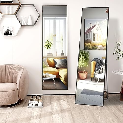 FANYUSHOW Full-Length Mirror for Bedrooms, Bathrooms & Living Rooms (Black)