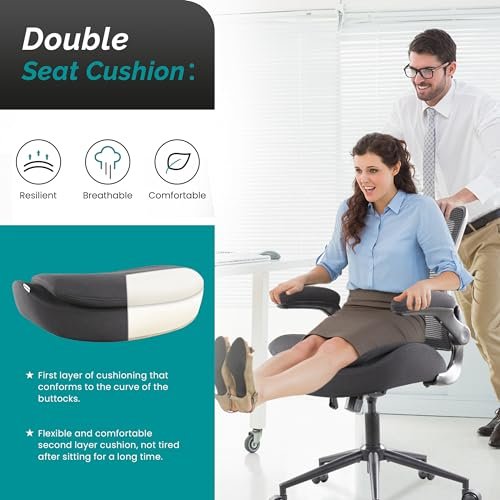 Ergonomic Mesh Office Chair with Flip-Up Arms