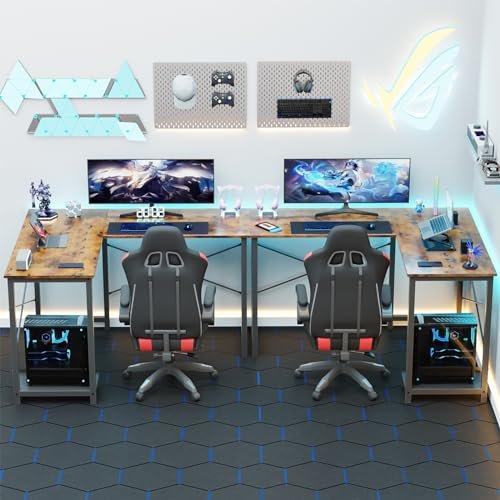 Rustic Brown 50 Inch PC Gaming Desk with Storage