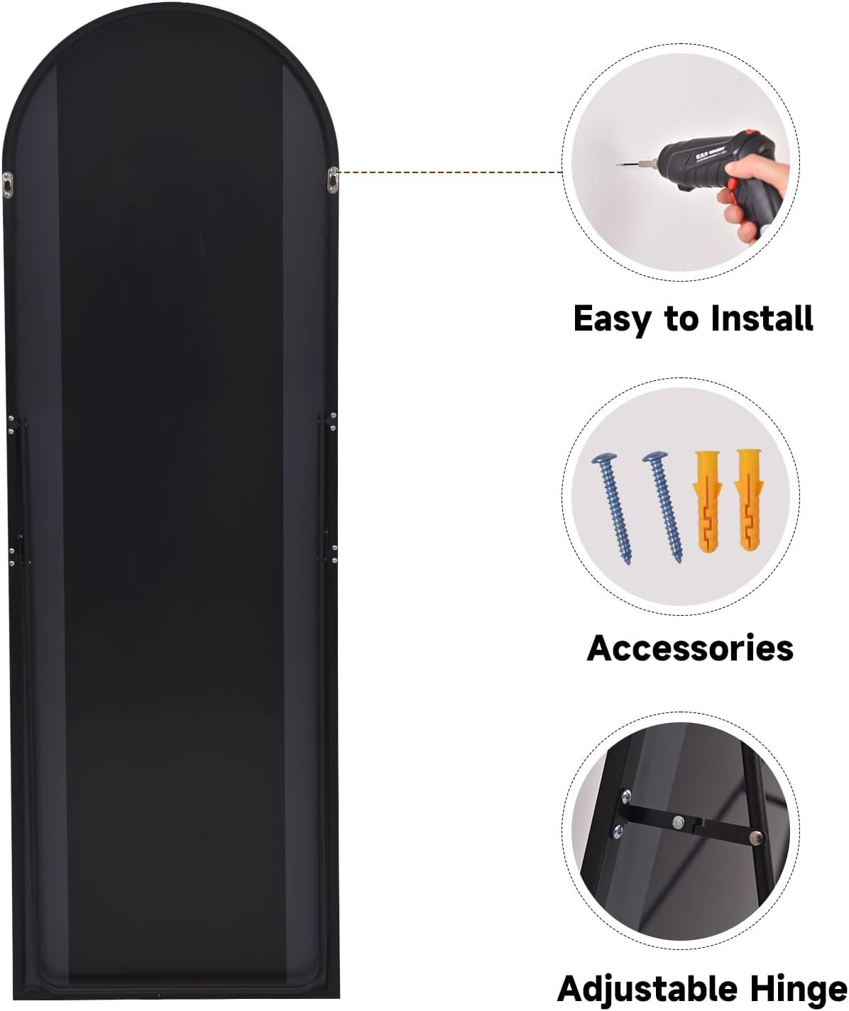 Full-Length Mirror for Living Room, Bedroom, and Cloakroom