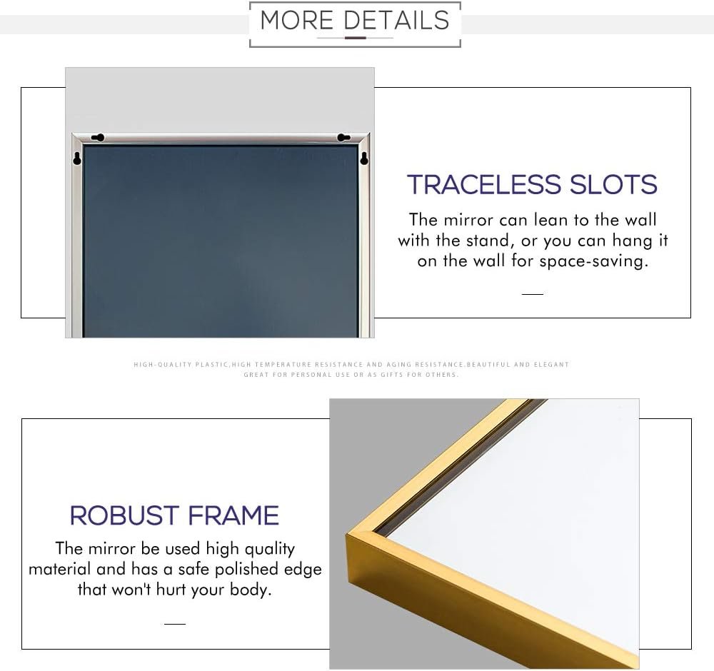 Modern Full-Length Mirror with Stand for Bedroom/Locker Room