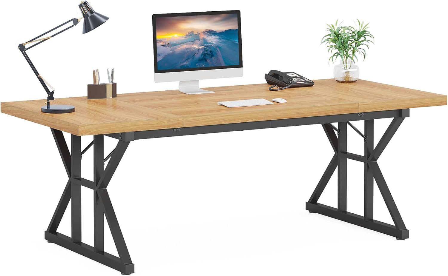 Tribesigns 70.8-Inch Executive Desk: Modern Home Office Workstation