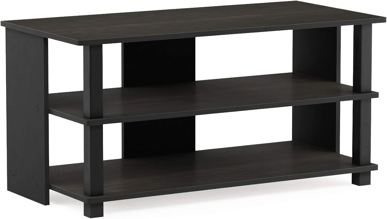 Furinno Sully 3-Tier TV Stand, Espresso/Black