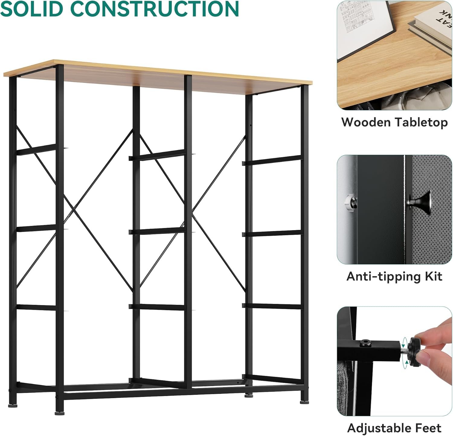 Elegant Dresser with 8 Fabric Drawers and Steel Frame