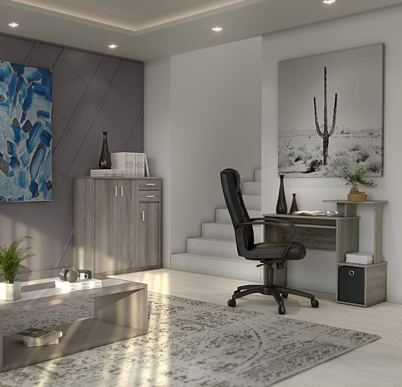 Furinno Econ Multipurpose Home Office Computer Desk - French Oak Grey