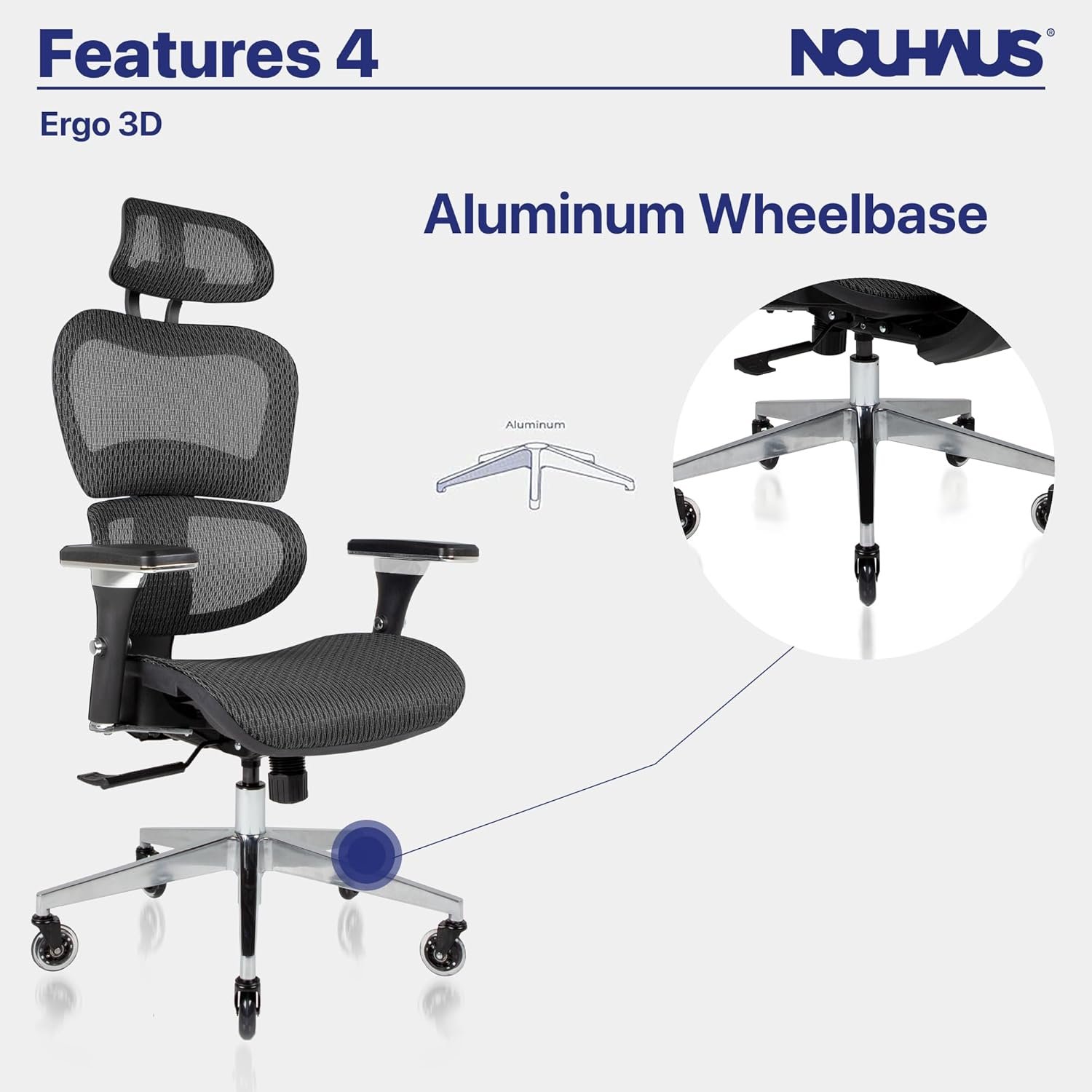 Nouhaus Ergo3D Ergonomic Office Chairs for Better Posture