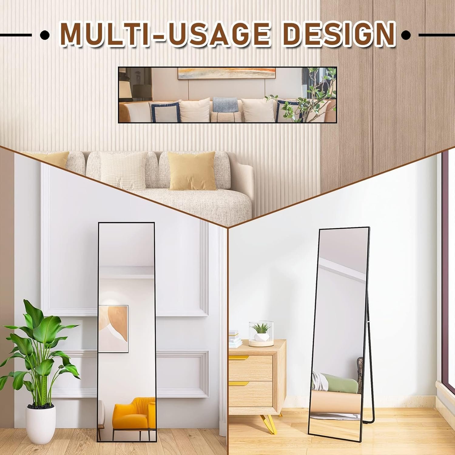 Premium Full-Length Mirror with Stand for Living Room and Bedroom