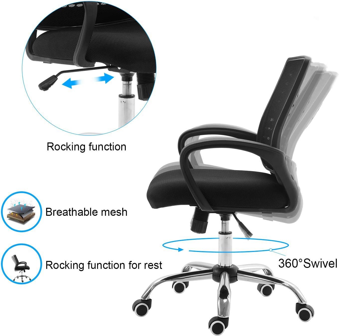 Ergonomic Black Desk Chair with Lumbar Support