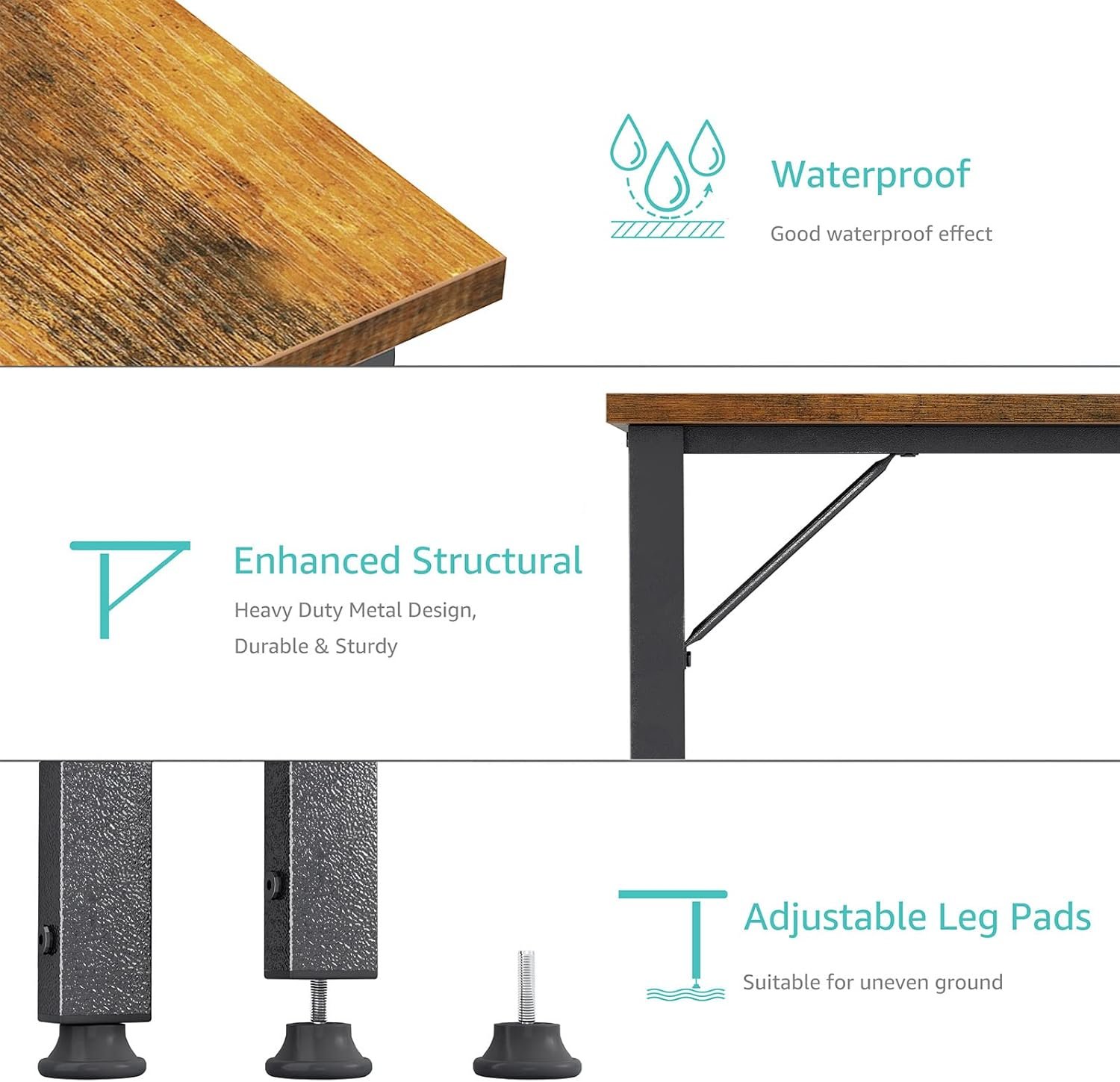 Lufeiya L-Shaped Desk with Power Outlet Shelves for Home Office