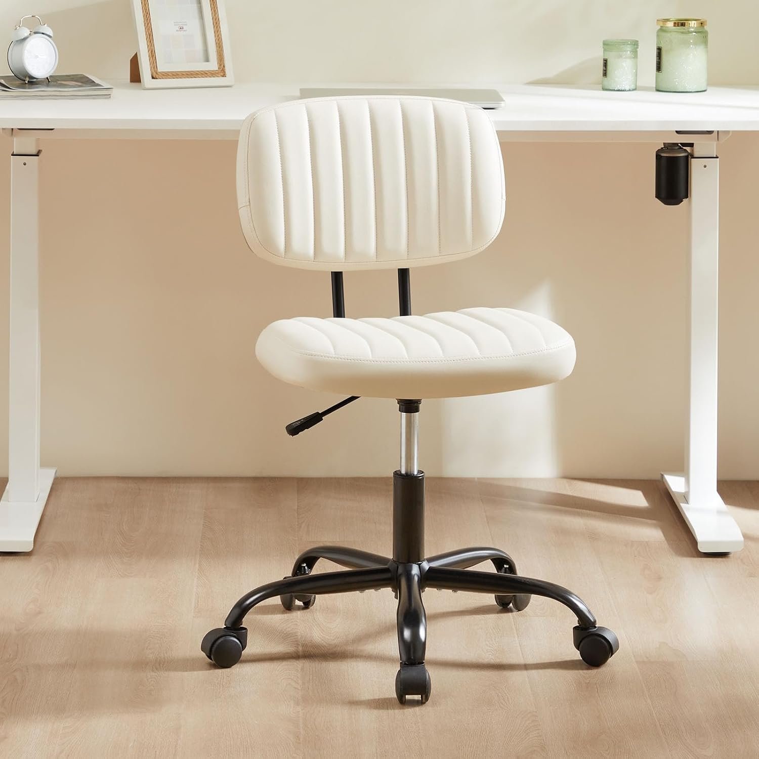 Ergonomic Small Office Chair with Lumbar Support and Wheels