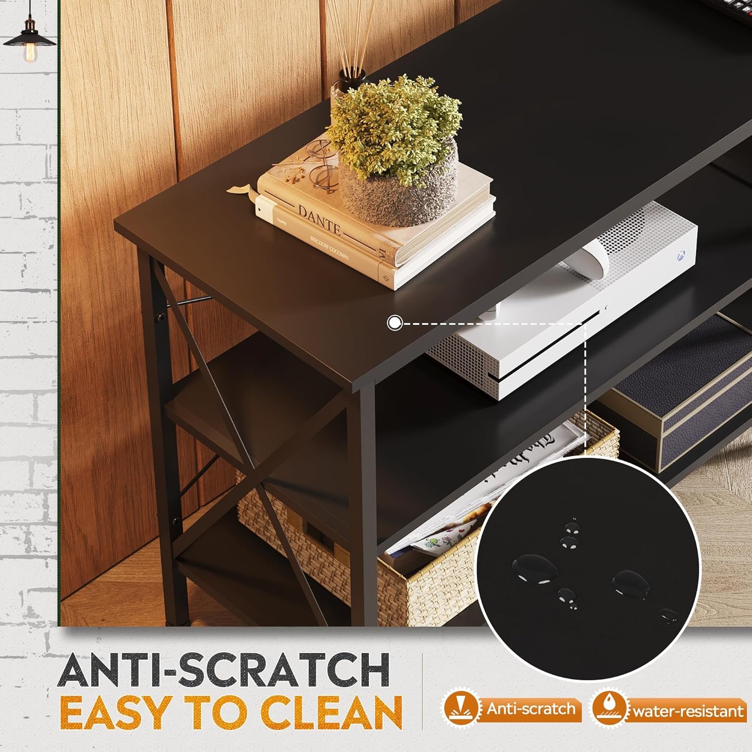 Minimalist 63 TV Stand with 3-Tier Storage for Living Room and Bedroom