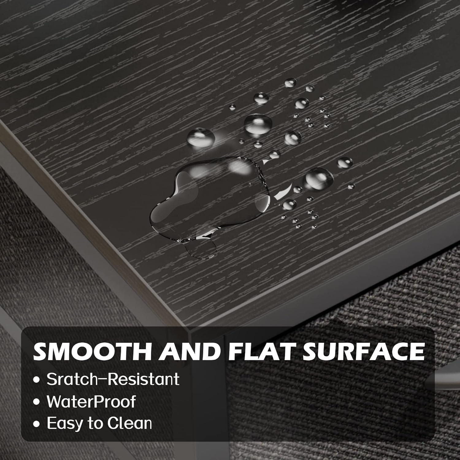 SuperJare Black L-Shaped Desk for Home Office