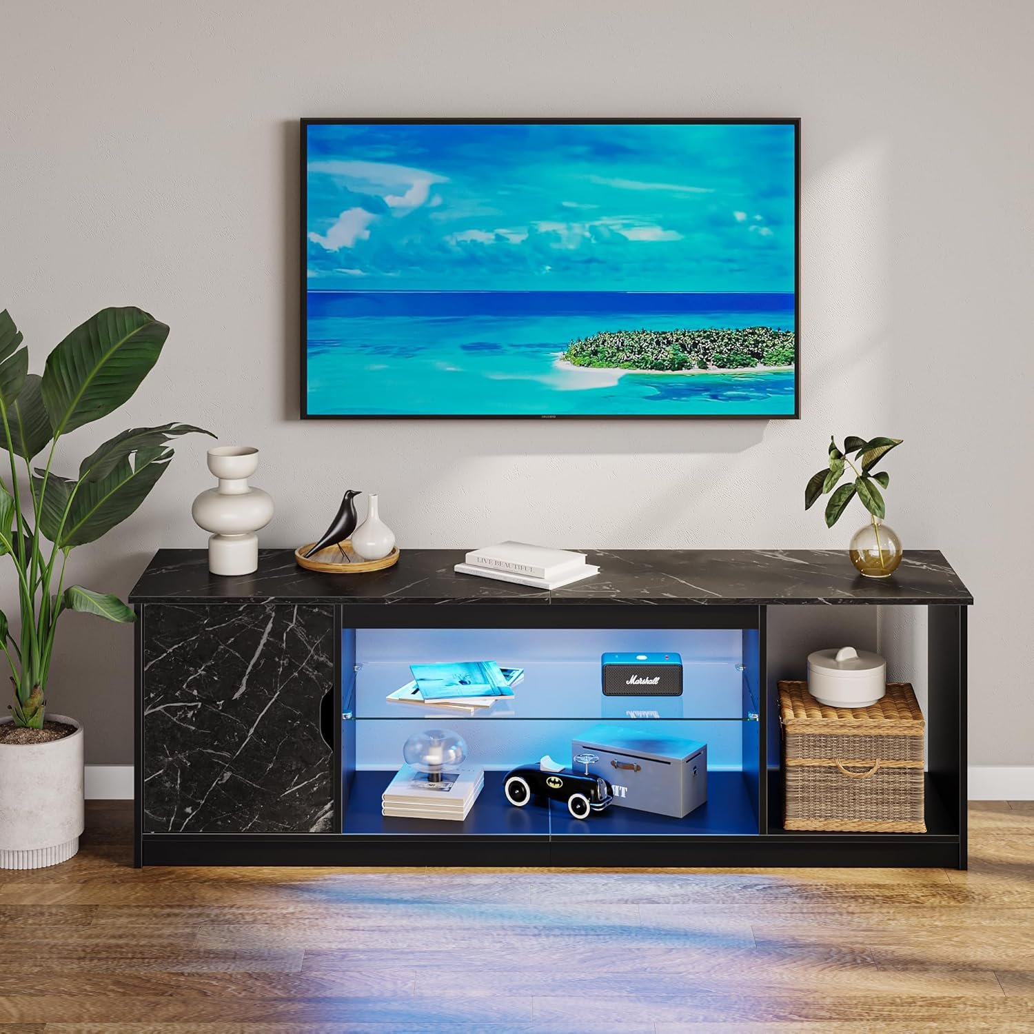 Bestier LED Entertainment Center for PS5 and TVs 60/65-Inch