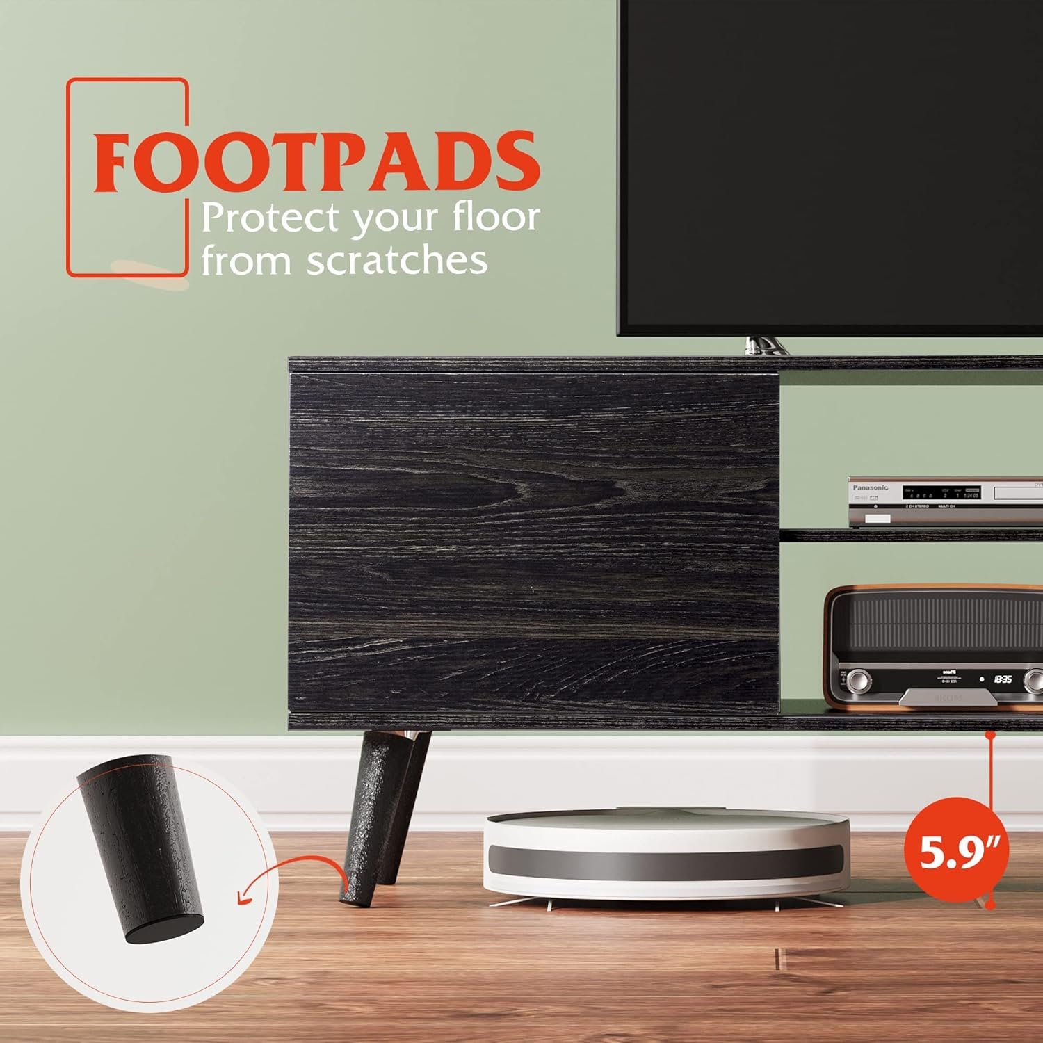 Modern 55-60 inch TV Stand with Storage for Bedroom, Living Room