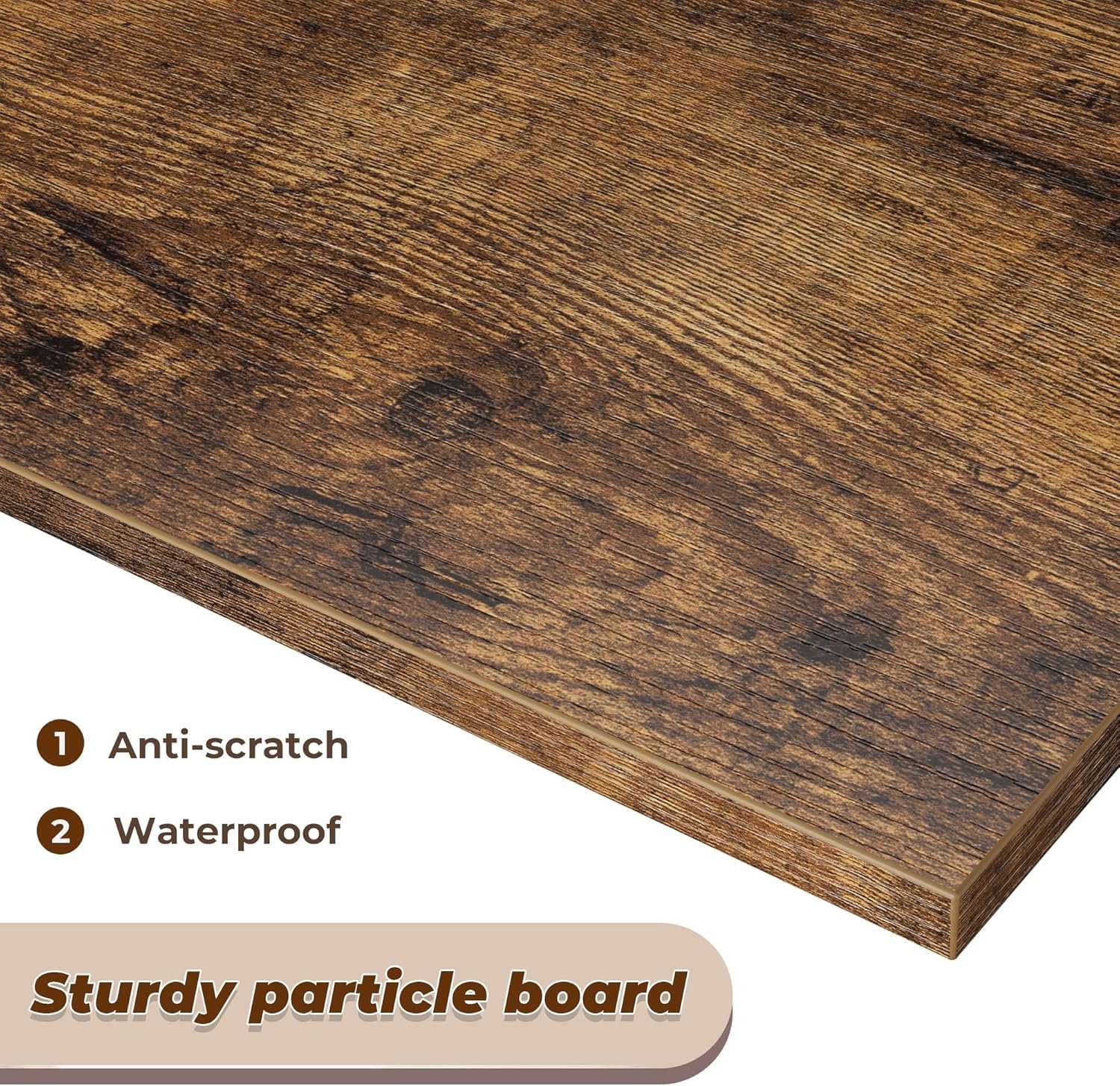 Rustic Brown SUPERJARE TV Stand for 55" TVs, Adjustable Entertainment Center